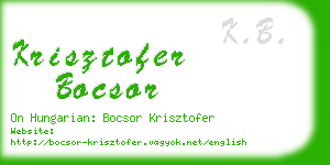 krisztofer bocsor business card